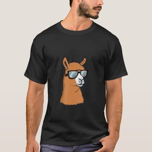 Animals Graphic  Alpaca Wearing Sunglasses Tシャツ (正面)