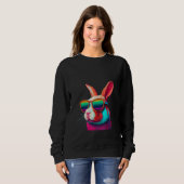 Animals Graphic Bunny Wearing Sunglasses 3 スウェットシャツ (正面フル)