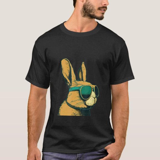 Animals Graphic  Bunny Wearing Sunglasses Tシャツ (正面)