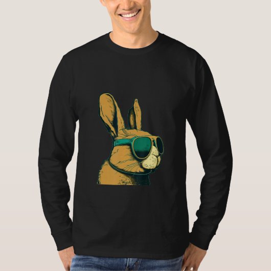Animals Graphic  Bunny Wearing Sunglasses Tシャツ (正面)