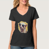 Animals Graphic  Ferret Wearing Sunglasses 2 Tシャツ (正面)