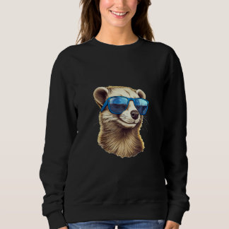 Animals Graphic  Ferret Wearing Sunglasses 5 スウェットシャツ