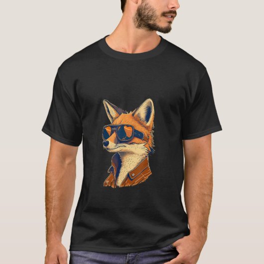 Animals Graphic  Fox Wearing Sunglasses 1 Tシャツ (正面)
