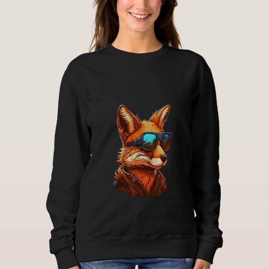 Animals Graphic  Fox Wearing Sunglasses 4 スウェットシャツ (正面)