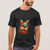Animals Graphic  Fox Wearing Sunglasses 4 Tシャツ (正面)