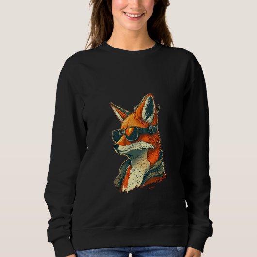 Animals Graphic  Fox Wearing Sunglasses 5 スウェットシャツ (正面)