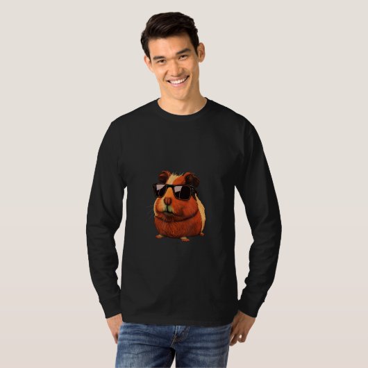 Animals Graphic  Guinea Pig Wearing Sunglasses 3 Tシャツ (正面フル)