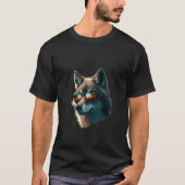 Animals Graphic  Wolf Wearing Sunglasses 4 Tシャツ (正面)