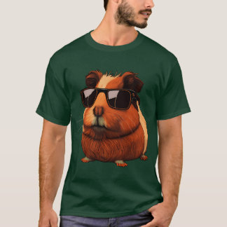 Animals Guinea Pig Wearing Sunglasses Tシャツ