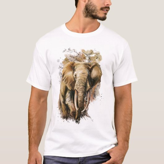Animals Houseによるロイヤルエレファントデザイン Tシャツ (正面)