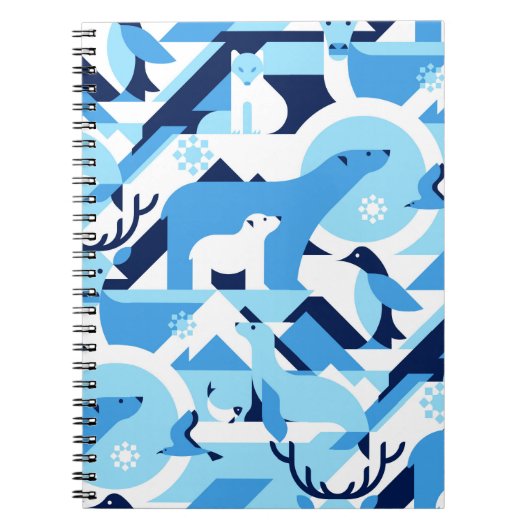 Animals in Arctic, Polar -抽象芸術パターン,海 ノートブック (正面)
