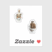 animals in toilets シール (シート)