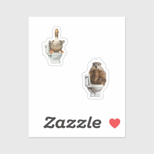 animals in toilets シール (シート)