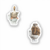 animals in toilets シール (正面)