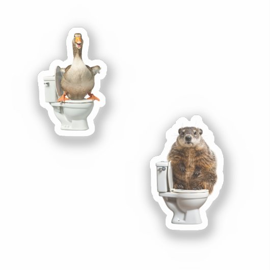 animals in toilets シール (正面)
