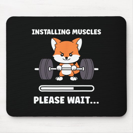Animals Installing Muscles Fitness Bodybuilding Fo マウスパッド (正面)