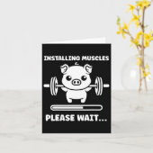Animals Installing Muscles Fitness Bodybuilding Pi カード (黄色い花)