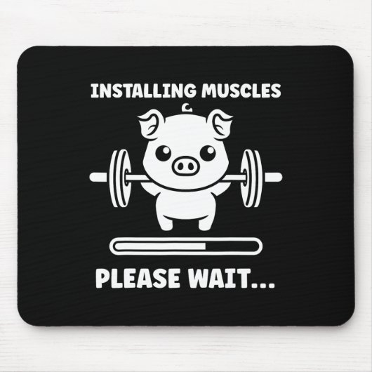 Animals Installing Muscles Fitness Bodybuilding Pi マウスパッド (正面)