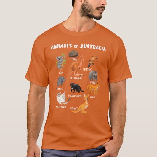 Animals Of Australia Animal Educational Kangaroo f Tシャツ (正面)