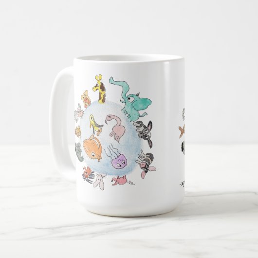 Animals of the World コーヒーマグカップ (正面左)