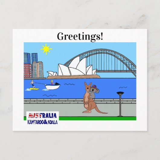 Animals of the World, Australia: Kangaroo & Koala シーズンポストカード (正面)