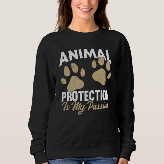 Animals Over People Animal Activist Rescue Conserv スウェットシャツ (正面)