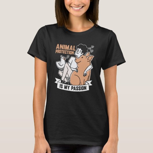 Animals Over People Animal Activist Rescue Conserv Tシャツ (正面)