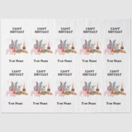 Animals Partying – 誕生日パーティーの動物の名前 薄葉紙