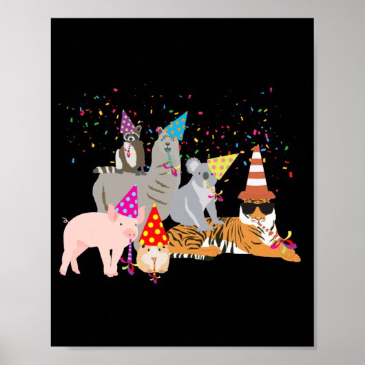 Animals Partying Cute Animals Having A Party ポスター (正面)