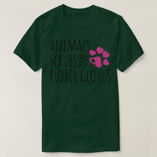 Animals Scrubs And Rubber Gloves Funny Veterinaria Tシャツ (デザイン正面)