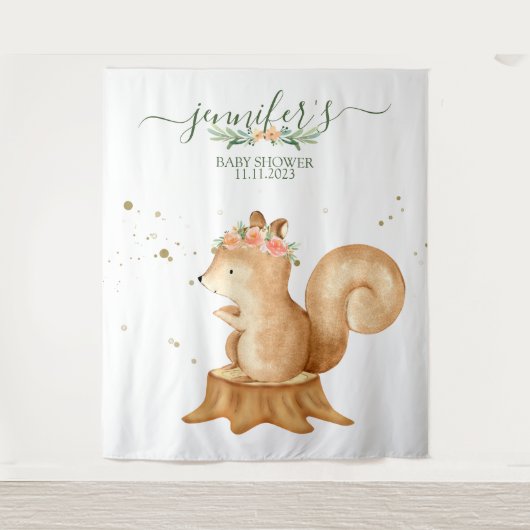 Animals Squirrel Family wildlife baby backdrop タペストリー (正面)