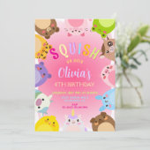 Animals Squish Girl Birthday party 招待状 (スタンド正面)