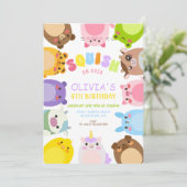 Animals Squish On Over rainbow  Birthday party 招待状 (スタンド正面)