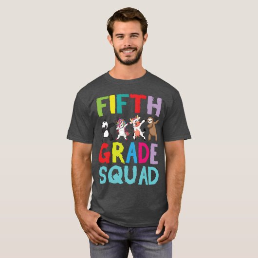 Animals Students Dabbing Backo School Fifth retro Tシャツ (正面フル)