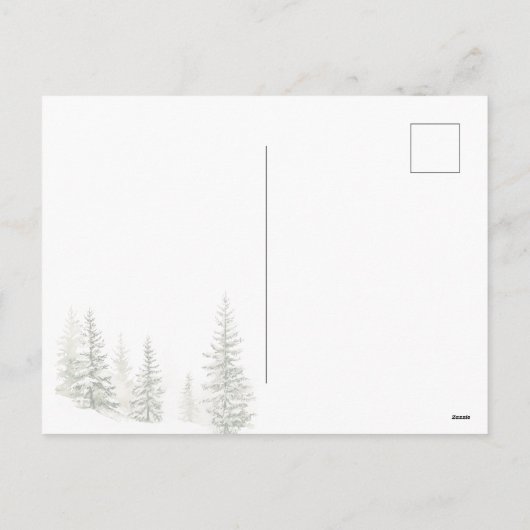 Animals Winter Forest Christmas  シーズンポストカード (裏面)