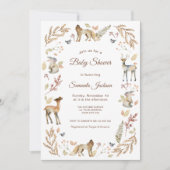 Animals Woodland Baby Shower 招待状 (正面)