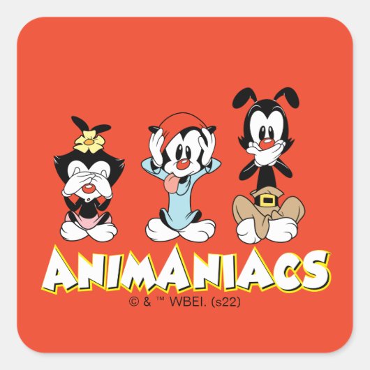 Animaniacs | Warner Siblings "No Evil" Graphic スクエアシール (正面)