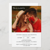 Animated モダン's with Photo結婚 Minimalist 招待状 (正面/裏面)