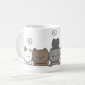 Animated Cat Mug - cute cat mug gift コーヒーマグカップ (正面左)