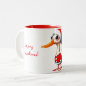 Animated Duck Christmas Mug ツートーンマグカップ (正面左)