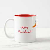 Animated Duck Christmas Mug ツートーンマグカップ (左)