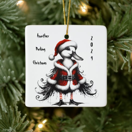 Animated Gothic Duck Tree Ornament セラミックオーナメント (ツリー)