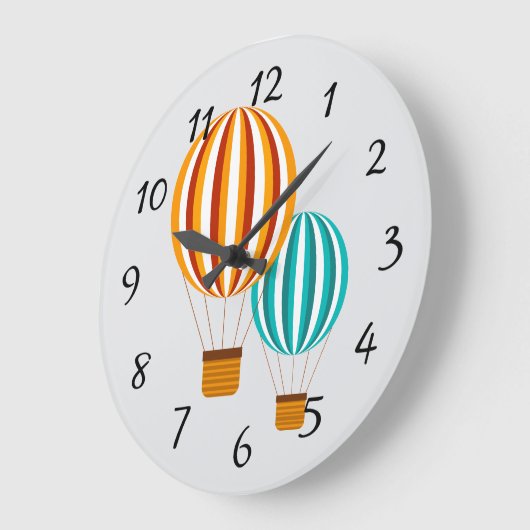 Animated Hot Air Balloon Clock ラージ壁時計 (傾斜)