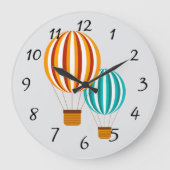 Animated Hot Air Balloon Clock ラージ壁時計 (正面)