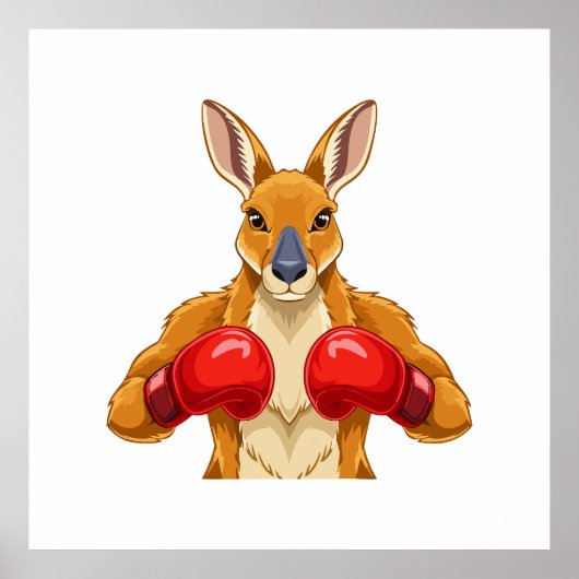 Animated kangaroo with red boxing gloves  ポスター (正面)