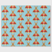 Animated kangaroo with red boxing gloves  ラッピングペーパー (フラット)