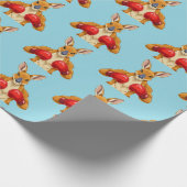 Animated kangaroo with red boxing gloves  ラッピングペーパー (角)