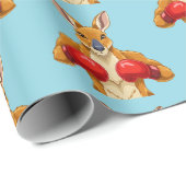 Animated kangaroo with red boxing gloves  ラッピングペーパー (ロールコーナー)