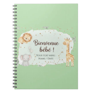 Animaux de la Savane Aquarelle - Bienvenue Bébé ノートブック