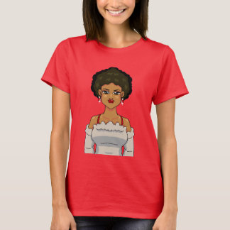 Anime Afro Girl Portrait Cute Adorable BeautyBlack Tシャツ